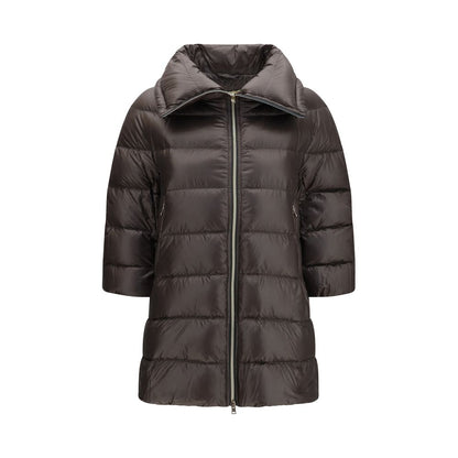 Puffer Jacket by Herno for women in polyester gray & patterned features an contemporary silhouette, showcasing a sophisticated high-collar neckline and contemporary pockets & insulated for a truly refined look.