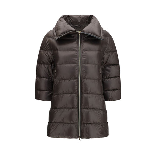 Puffer Jacket by Herno for women in polyester gray & patterned features an contemporary silhouette, showcasing a sophisticated high-collar neckline and contemporary pockets & insulated for a truly refined look.
