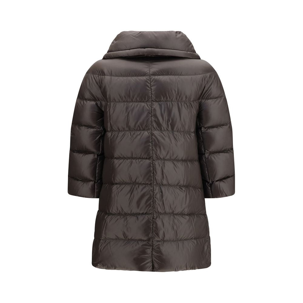 Puffer Jacket by Herno for women in polyester gray & patterned features a city-ready silhouette, detailed with pockets & insulated and a city-ready high-collar neckline.