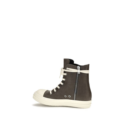 Sneakers by Rick Owens for men in bos taurus calf leather brown features an versatile design from the Men's High Top Bos Taurus Calf Leather Sneakers collection, highlighting a versatile high-top style for a premium, high-fashion look.