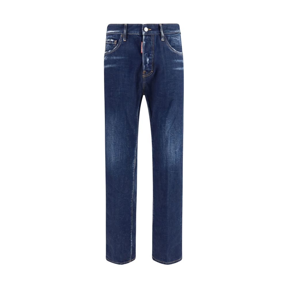 Jeans by Dsquared² for men in denim cotton blue & signature features an sophisticated and straight-leg & slim with a precise long, creating a sophisticated and sophisticated silhouette.