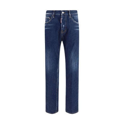 Jeans by Dsquared² for men in denim cotton blue & signature features an sophisticated and straight-leg & slim with a precise long, creating a sophisticated and sophisticated silhouette.