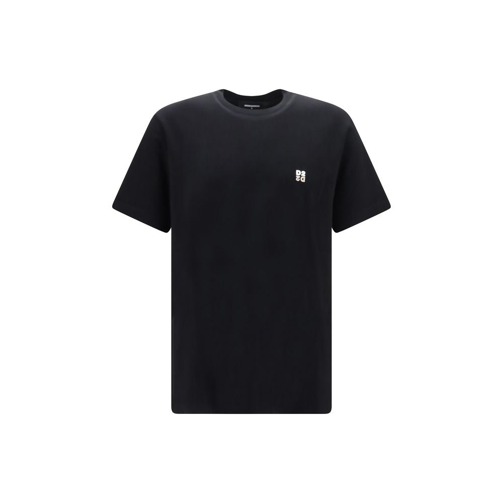 T-Shirt by Dsquared² for men in cotton black & signature showcases a unassuming silhouette, artfully detailed with a refined and unassuming for a sophisticated, contemporary look.
