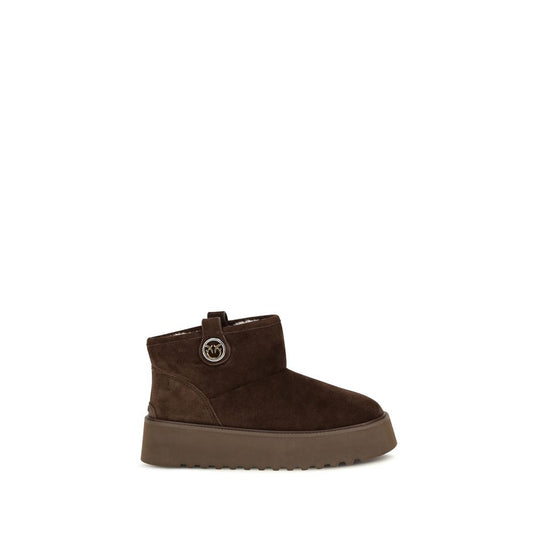 Platform Boots by PINKO for women in bos taurus suede calf leather brown features an dynamic silhouette, showcasing the dynamic Love Birds Women's Bos Taurus Suede Calf Leather Platform Boots design with its distinctive platform and elegant .