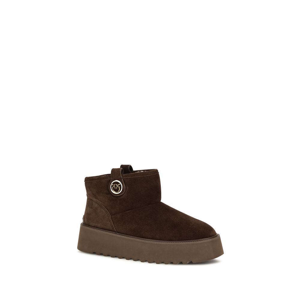 Platform Boots by PINKO for women in bos taurus suede calf leather brown features an enchanting design from the Love Birds Women's Bos Taurus Suede Calf Leather Platform Boots collection, highlighting a enchanting platform and for a refined look.