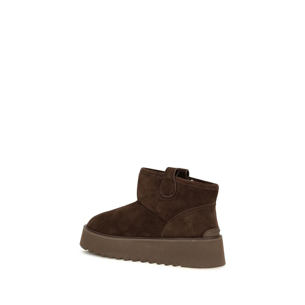 Platform Boots by PINKO for women in bos taurus suede calf leather brown features an high-performance silhouette, showcasing the sophisticated design of the Love Birds Women's Bos Taurus Suede Calf Leather Platform Boots with a platform and a refined .