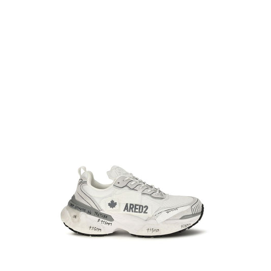Athletic Sneakers by Dsquared² for men in polyester & polyurethane white presents a sleek silhouette, perfectly capturing the athletic style essence of Men's Athletic Polyester & Polyurethane Sneakers with its sleek design and premium finish.