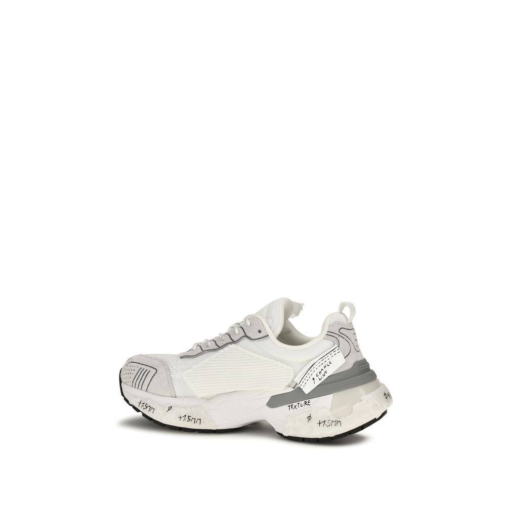 Athletic Sneakers by Dsquared² for men in polyester & polyurethane white features an effortless chic silhouette, showcasing the signature athletic style of the Men's Athletic Polyester & Polyurethane Sneakers collection with a truly effortless chic finish.