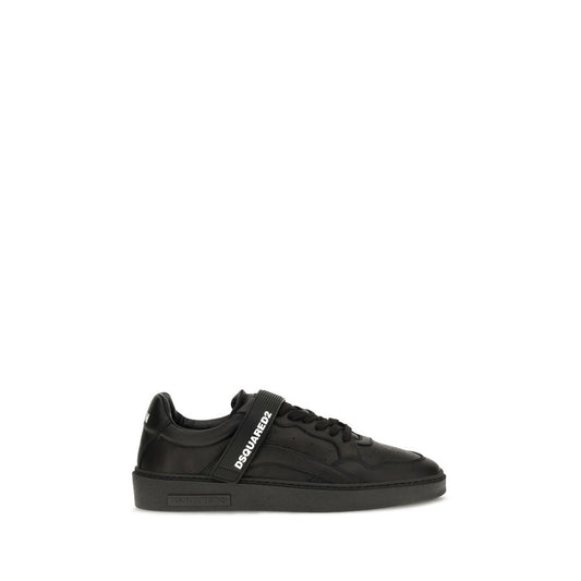 Athletic Sneakers by Dsquared² for men in bos taurus calf suede leather black, signature & striped showcases a architectural silhouette, artfully capturing the essence of the Men's Athletic Bos Taurus Calf Suede Leather Sneakers with its signature architectural athletic style construction.