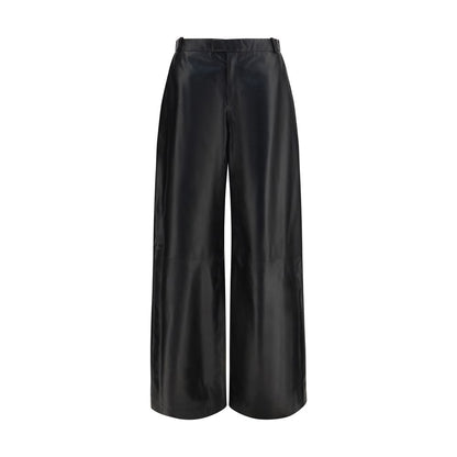 Pants by Arma for women in leather black features a stylish silhouette with a stylish regular-fit, long, and .