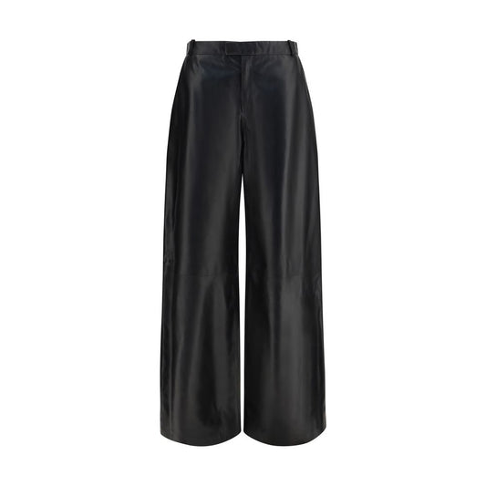 Pants by Arma for women in leather black features a stylish silhouette with a stylish regular-fit, long, and .