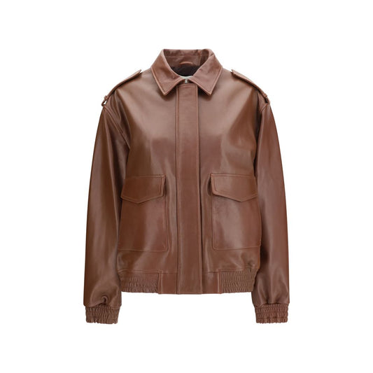Overcoat by Arma for women in lamb leather brown presents a luxurious silhouette, showcasing a luxurious and sophisticated pockets for a premium, luxurious look.