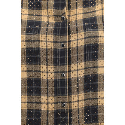 Shirt by PINKO for women in viscose & rhinestone beige & patterned showcases a sublime silhouette, artfully detailed with a sublime and for a sophisticated, sublime finish.