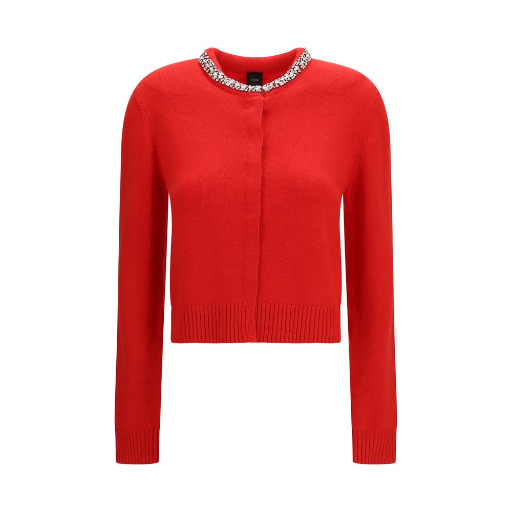 Cardigan by PINKO for women in nylon viscose merino wool & capra leather multicolor & jacquard features an impeccable silhouette, showcasing a sophisticated and long-sleeve detail for a truly impeccable finish.