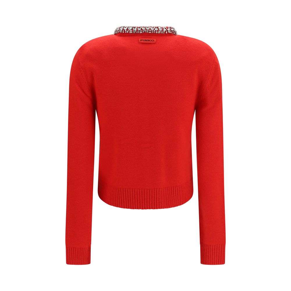Cardigan by PINKO for women in nylon viscose merino wool & capra leather multicolor & jacquard features an crisp silhouette, showcasing a sophisticated and detail for a truly crisp finish.