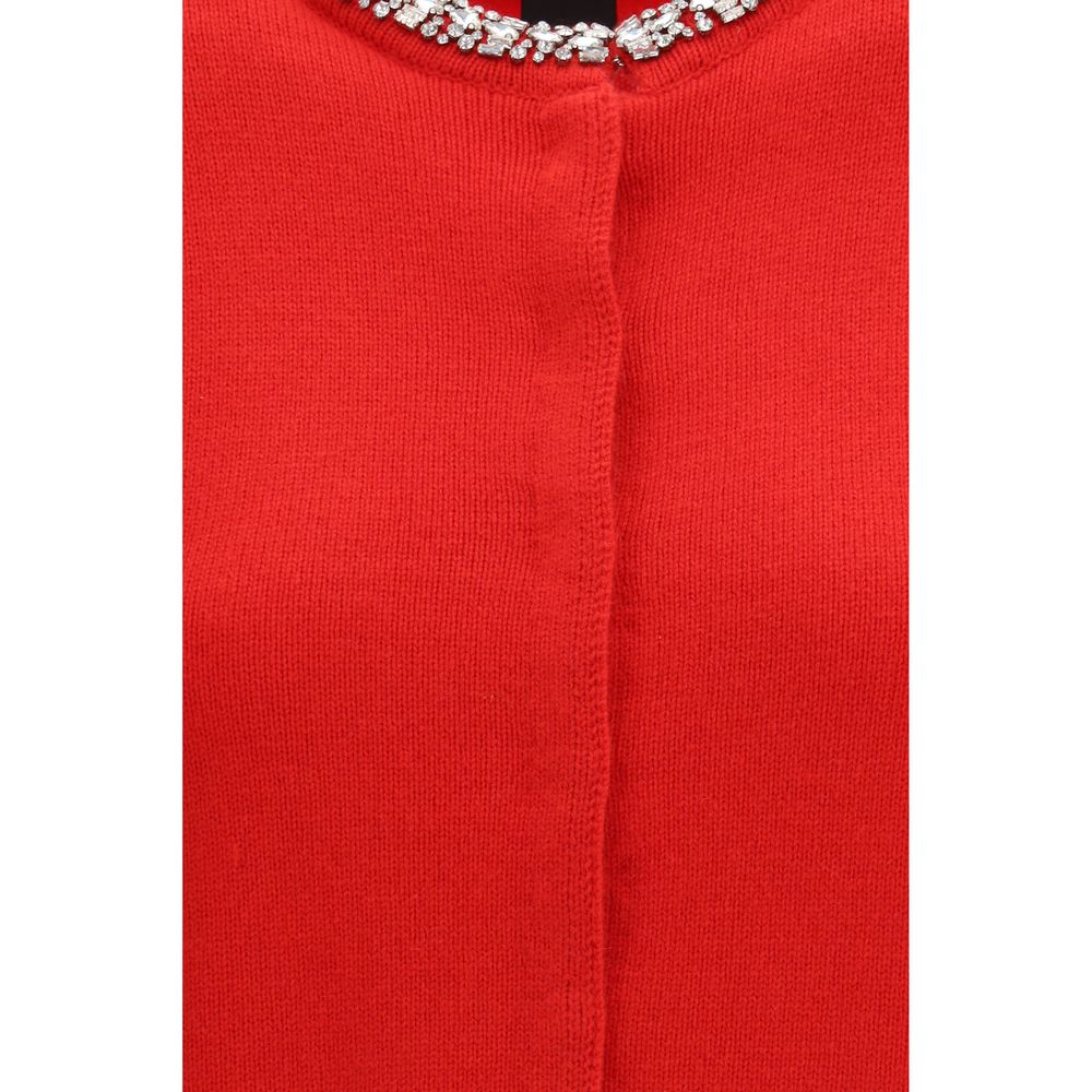 Cardigan by PINKO for women in nylon viscose merino wool & capra leather multicolor & jacquard features a dramatic silhouette, showcasing a sophisticated and dramatic detail for a timeless, premium look.