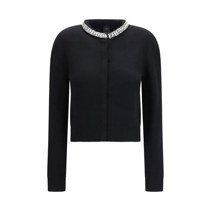 Cardigan by PINKO for women in nylon viscose merino wool & capra leather black & jacquard features an crisp silhouette, showcasing a sophisticated and long-sleeve detail for a truly crisp finish.