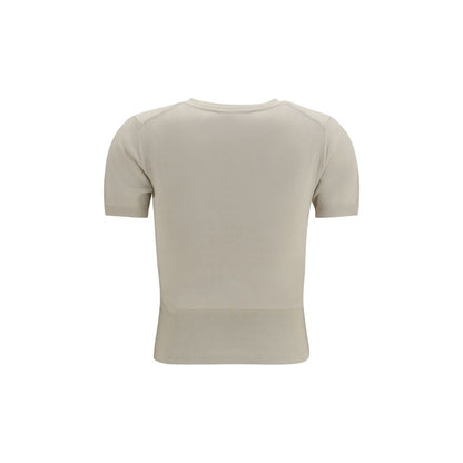T-Shirt by Vivienne Westwood for women in cashmere cotton & capra leather white features a plush silhouette, showcasing a sophisticated crew neckline and for a truly plush finish.