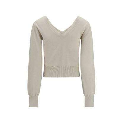 Sweatshirt by Vivienne Westwood for women in cashmere cotton & capra leather multicolor & white features an exquisite silhouette, showcasing and v-neck neckline details for a exquisite look.
