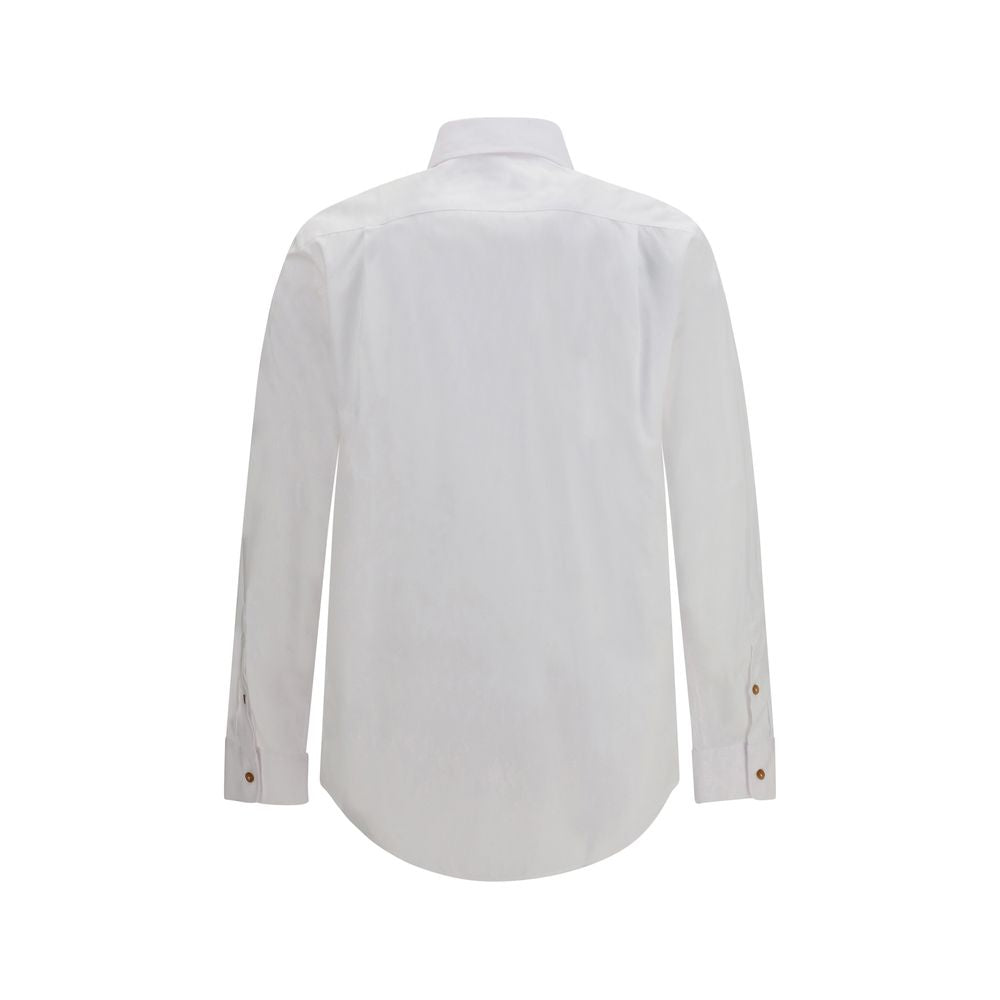 Dress Shirt by Vivienne Westwood for men in cotton white & signature showcases a sublime silhouette, artfully detailed with a sublime button-down-collar neckline and for a sophisticated, sublime finish.