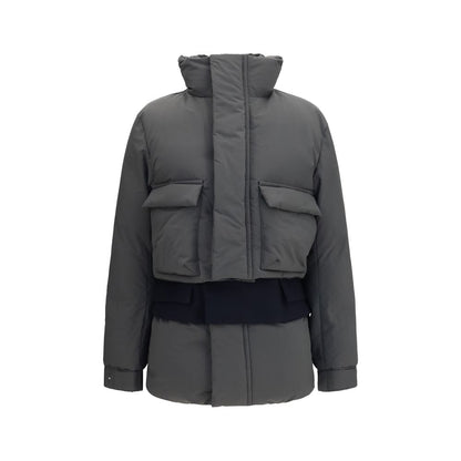 Overcoat by Sacai for women in polyester multicolor features an satoral silhouette, showcasing a sophisticated and satoral pockets & insulated for a premium, timeless look.