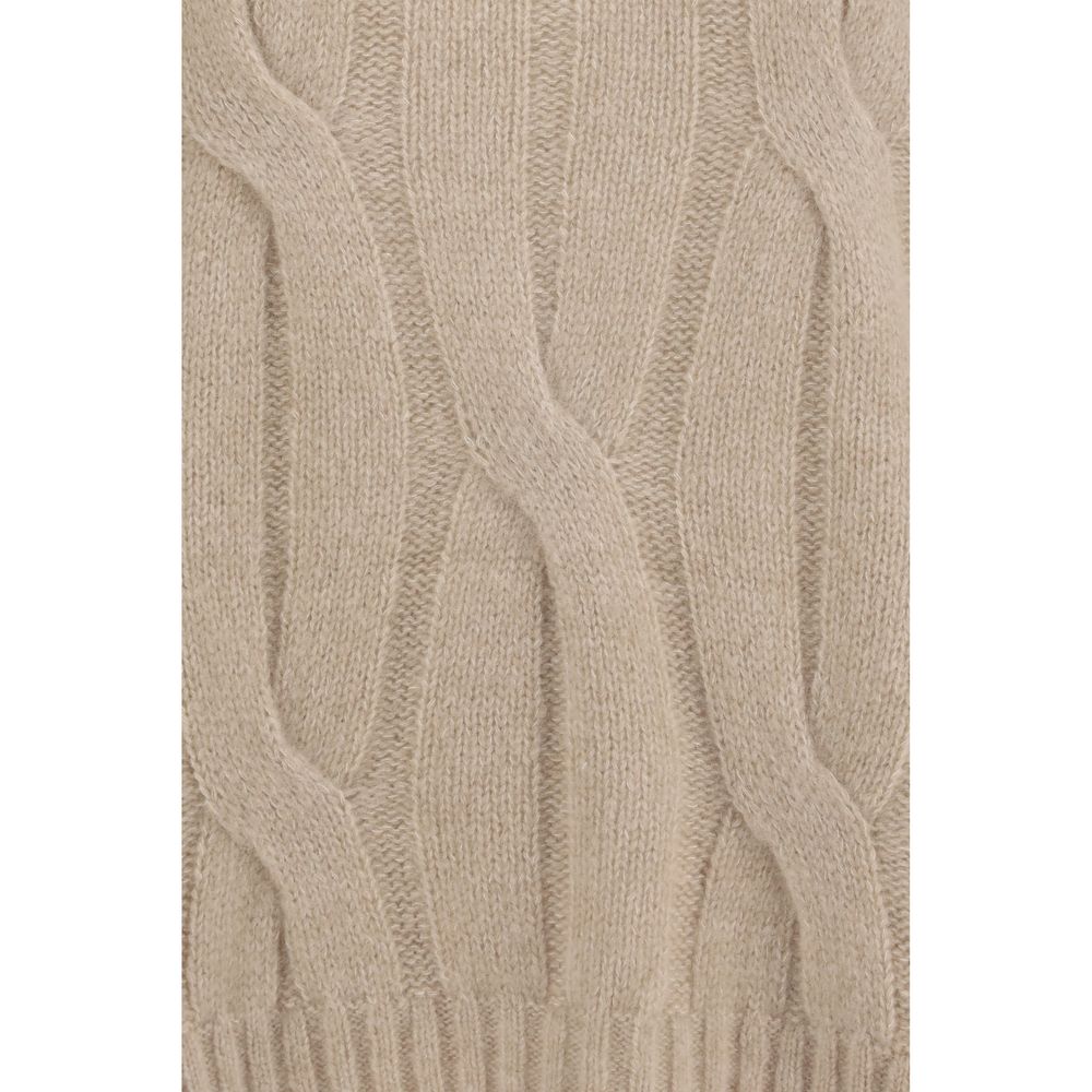 This Sweater by Allude for women in cashmere silk & capra leather beige presents a understated silhouette, featuring a sophisticated and for a understated finish.