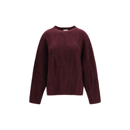 Sweater by Allude for women in cashmere silk & capra leather purple features an polished silhouette, showcasing refined and a sophisticated crew neckline for a truly polished finish.