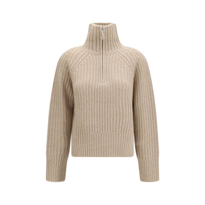 Sweater by Allude for women in cashmere silk & capra leather beige showcases a sumptuous silhouette, artfully finished with a sumptuous high-collar neckline and for a sophisticated, sumptuous look.