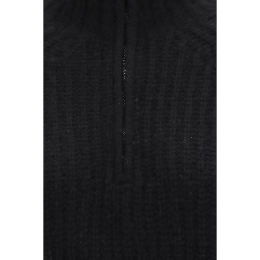 Sweater by Allude for women in cashmere silk & capra leather black showcases an masterful silhouette, artfully detailed with a masterful high-collar neckline and for a sophisticated, premium finish.