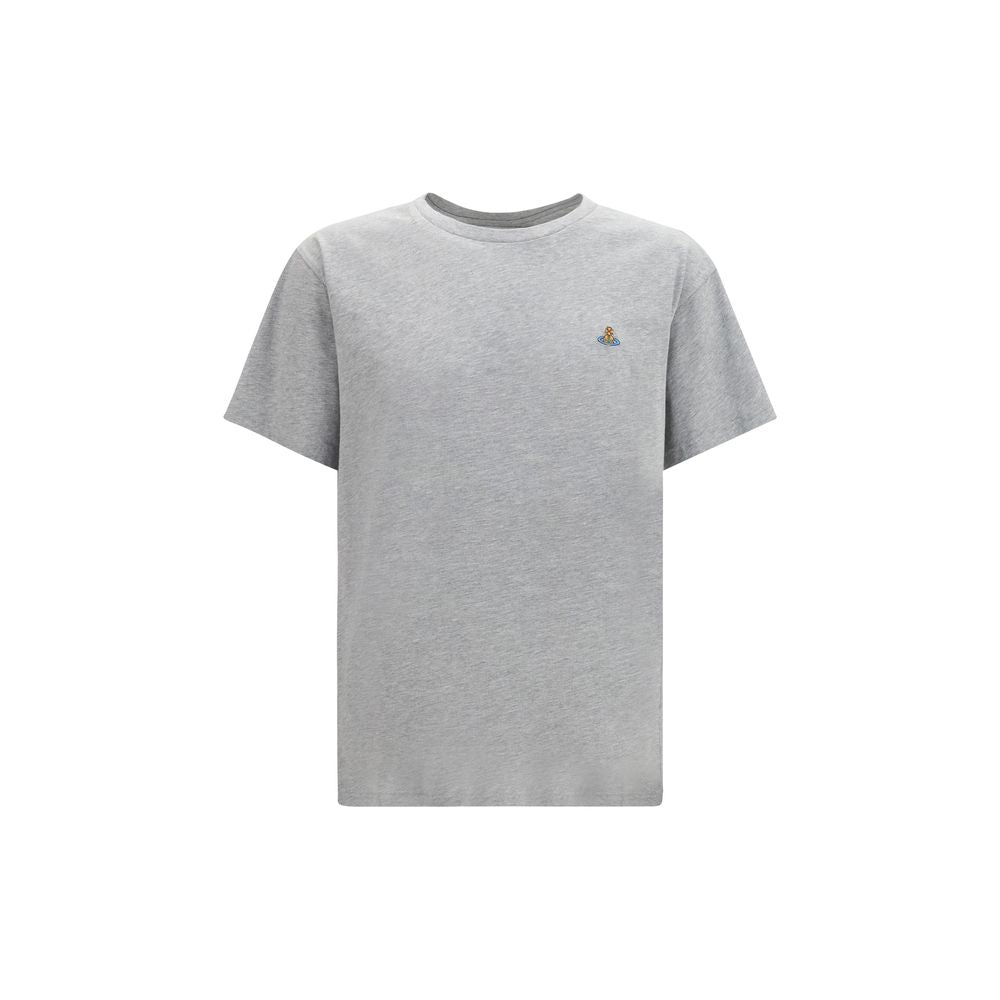 T-Shirt by Vivienne Westwood for men in cotton gray & multicolor features a plush silhouette, showcasing a sophisticated crew neckline and short-sleeve for a truly plush finish.