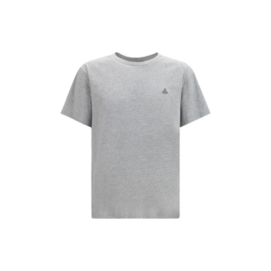 T-Shirt by Vivienne Westwood for men in cotton gray & multicolor features a plush silhouette, showcasing a sophisticated crew neckline and short-sleeve for a truly plush finish.