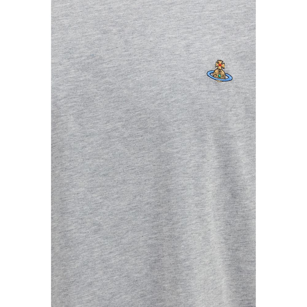 T-Shirt by Vivienne Westwood for men in cotton gray & multicolor showcases a unassuming silhouette, artfully detailed with a refined crew neckline and unassuming for a sophisticated, contemporary look.