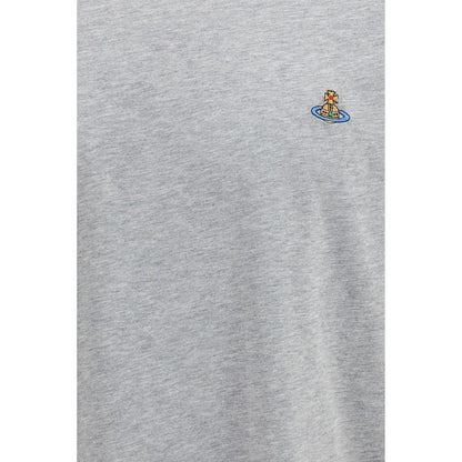T-Shirt by Vivienne Westwood for men in cotton gray & multicolor showcases a unassuming silhouette, artfully detailed with a refined crew neckline and unassuming for a sophisticated, contemporary look.