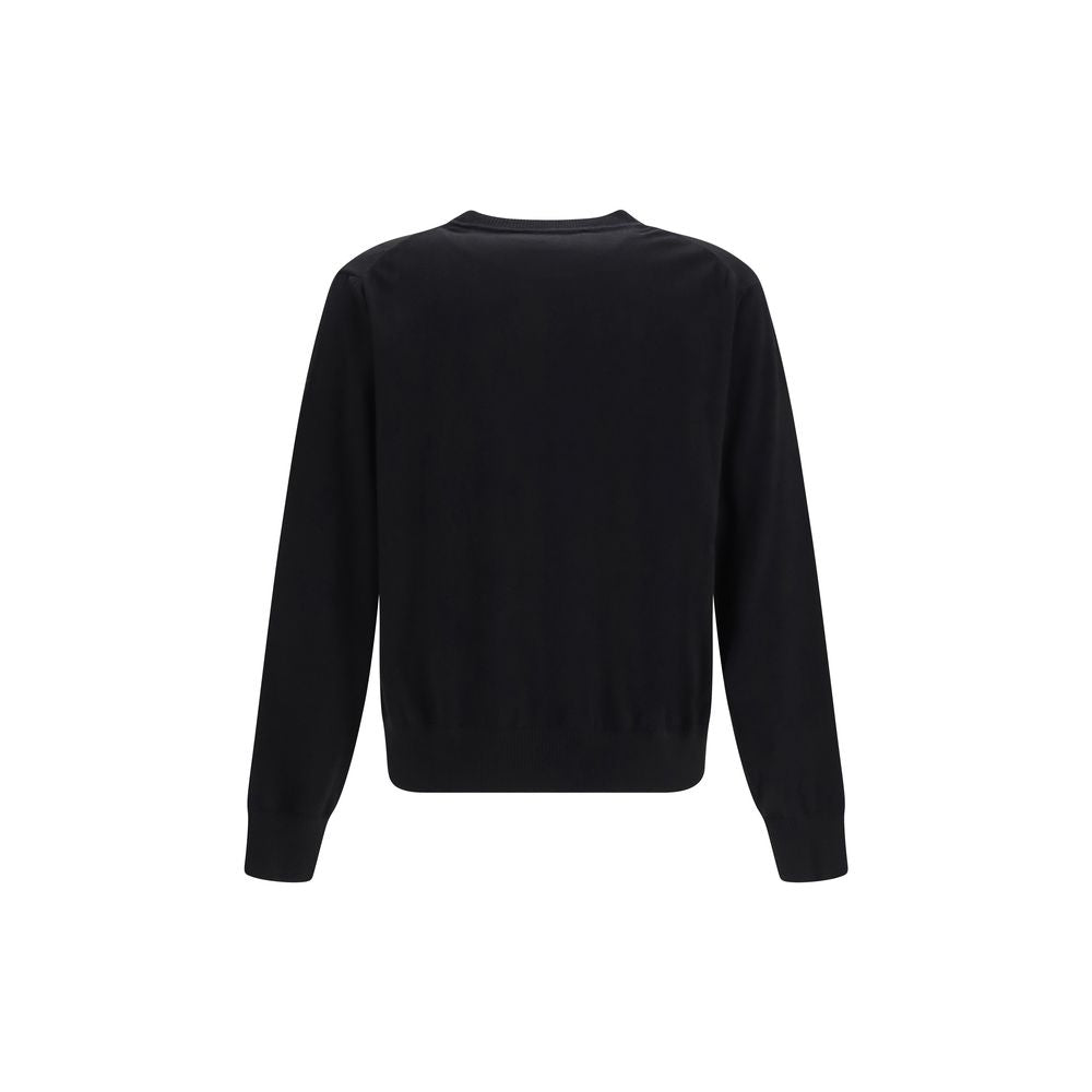 Sweater by Vivienne Westwood for men in cashmere cotton & capra leather black showcases an masterful silhouette, artfully detailed with a masterful crew neckline and for a sophisticated, premium finish.