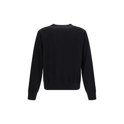 Sweater by Vivienne Westwood for men in cashmere cotton & capra leather black showcases an masterful silhouette, artfully detailed with a masterful crew neckline and for a sophisticated, premium finish.
