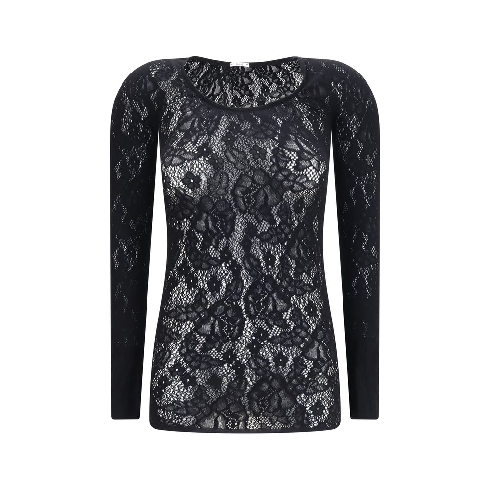 Shirt by Wolford for women in stretch polyamide black, rose, patterned & floral features an polished silhouette, showcasing a sophisticated round neckline and long-sleeve detail for a truly polished finish.