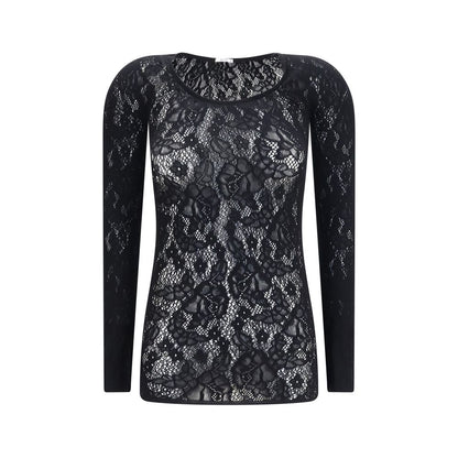 Shirt by Wolford for women in stretch polyamide black, rose, patterned & floral features an polished silhouette, showcasing a sophisticated round neckline and long-sleeve detail for a truly polished finish.