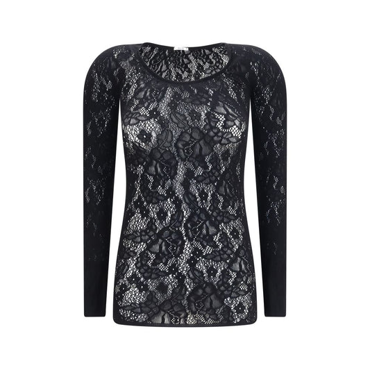 Shirt by Wolford for women in stretch polyamide black, rose, patterned & floral features an polished silhouette, showcasing a sophisticated round neckline and long-sleeve detail for a truly polished finish.