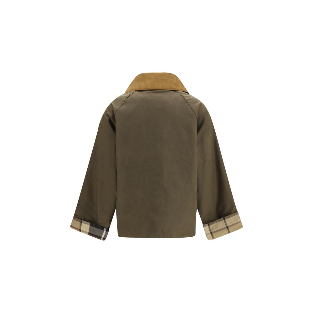Overcoat by Barbour for women in cotton corduroy bicolour, beige, patterned & tartan features a contemporary silhouette showcasing a contemporary and refined pockets for a sophisticated finish.