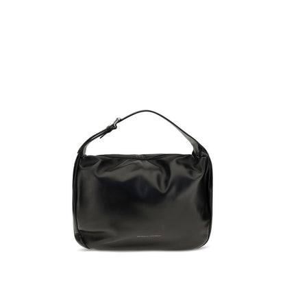 Shoulder Hobo Bag by Brunello Cucinelli for women in bos taurus calf nappa & suede leather black presents a versatile silhouette, showcasing a secure zipper and versatile with versatile shoulder-strap, adjustable-strap & handle for a sophisticated look.