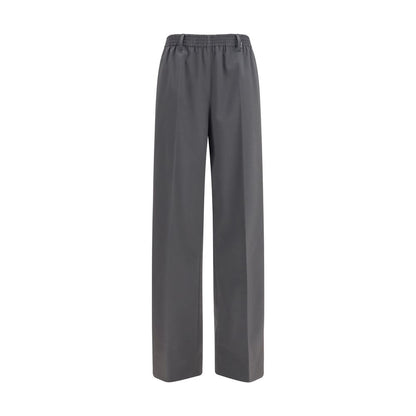 Casual Pants by Miu Miu for women in virgin wool gray presents a refined pantology silhouette, artfully defined by a refined pantology straight-leg & regular-fit, long, and a sophisticated .
