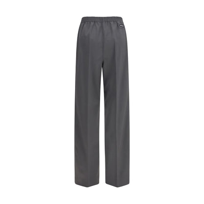 Casual Pants by Miu Miu for women in virgin wool gray features an sartorial straight-leg & regular-fit and long with a cut for a sartorial finish.