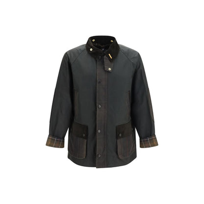 Overcoat by Barbour for men in cotton bicolour & tartan presents a luxurious silhouette, showcasing a luxurious and sophisticated pockets for a premium, luxurious look.