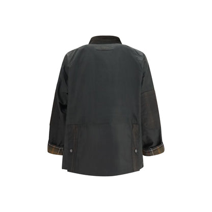 Overcoat by Barbour for men in cotton bicolour & tartan features a contemporary silhouette showcasing a contemporary and refined pockets for a sophisticated finish.
