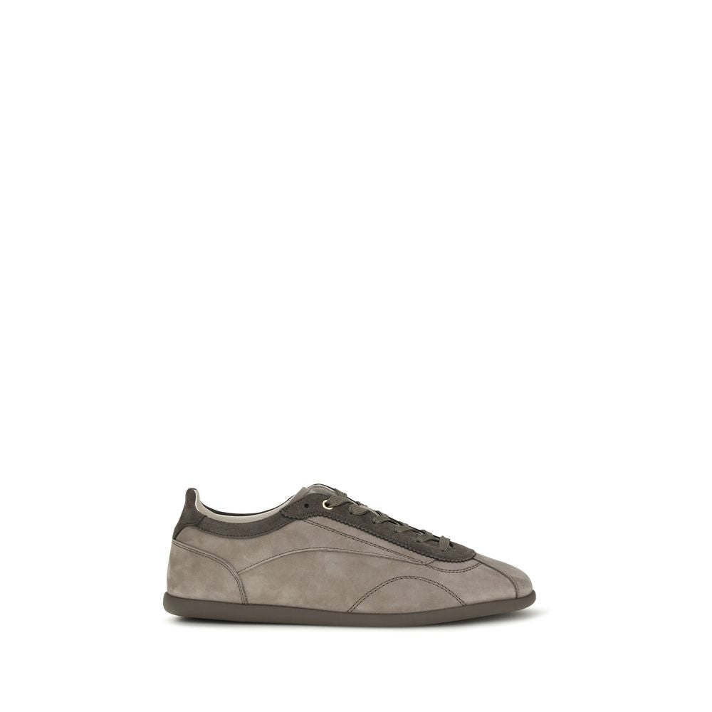 Sneakers by Brunello Cucinelli for men in bos taurus nubuck suede calf leather gray presents a on trend silhouette from the Men's Fashion Bos Taurus Nubuck Suede Calf Leather Sneakers collection, showcasing a on trend fashion style for an elevated aesthetic.