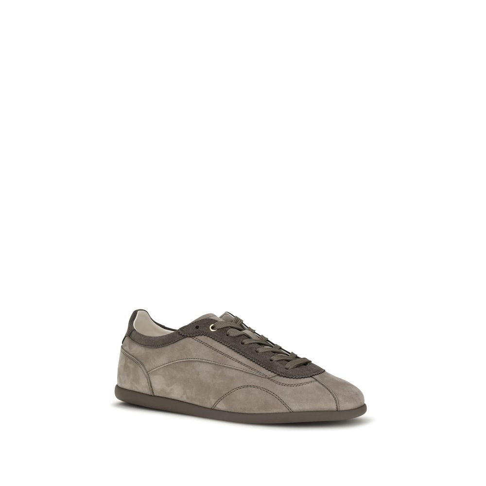 Sneakers by Brunello Cucinelli for men in bos taurus nubuck suede calf leather gray features a chic design, perfectly showcasing the chic fashion style of this Men's Fashion Bos Taurus Nubuck Suede Calf Leather Sneakers.