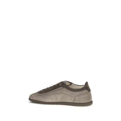 Sneakers by Brunello Cucinelli for men in bos taurus nubuck suede calf leather gray features an fashionable silhouette, showcasing the premium Men's Fashion Bos Taurus Nubuck Suede Calf Leather Sneakers in a fashionable fashion style that offers a fashionable finish for refined style.