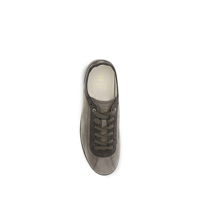 Sneakers by Brunello Cucinelli for men in bos taurus nubuck suede calf leather gray presents a sumptuous silhouette, artfully capturing the essence of the Men's Fashion Bos Taurus Nubuck Suede Calf Leather Sneakers with its sumptuous fashion style design.