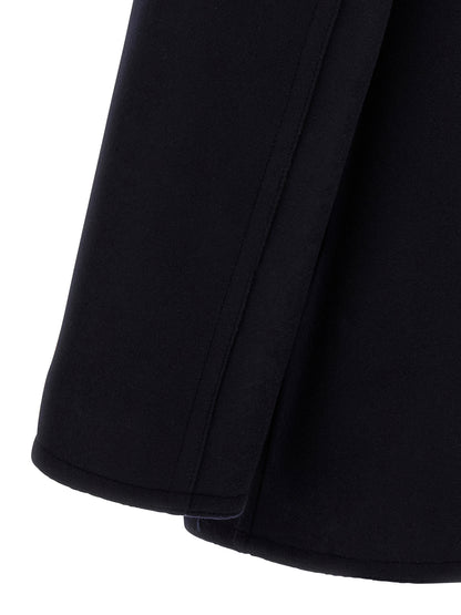 Overcoat by Burberry for men in wool blue, horn, patterned & signature presents a luxurious silhouette, showcasing a luxurious and sophisticated for a premium, luxurious look.