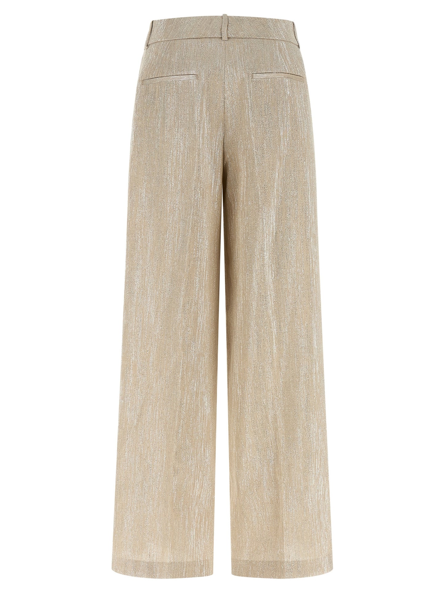 Trousers by Peserico for women in linen poly cotton & viscose beige features a sculptural silhouette, showcasing a sculptural straight-leg & wide and long with a sophisticated for a sculptural finish.